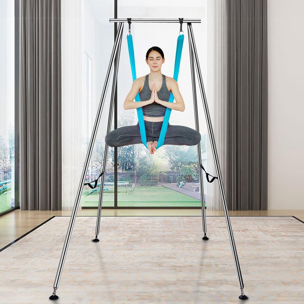 VEVOR Aerial Yoga Frame & Yoga Hammock, 9.67 Ft Height Professional Yoga Swing Stand Comes with 13.1 Yards Aerial Hammock