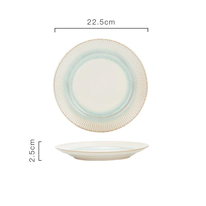Light Luxury Circular Ceramic Plate High End Restaurant Steak Plate Home Delicious Dishes Dining Plates Unique Tableware