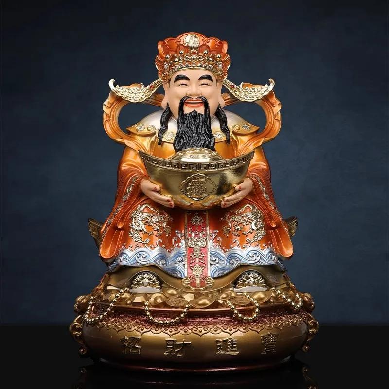 Buddha Statues of Wealth for Home, Resin Crafts, Shop Feng Shui Ornaments, Buddhist Worship, 12inch, 1PCs