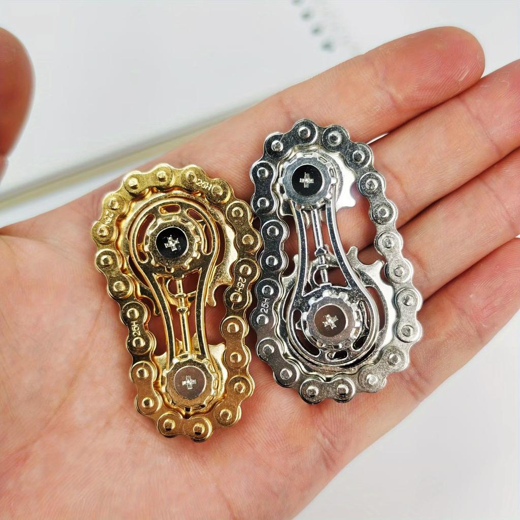 1Pc Metal Chain Fidget Spinner Decompression Toy Wheel Chain Finger Spinning