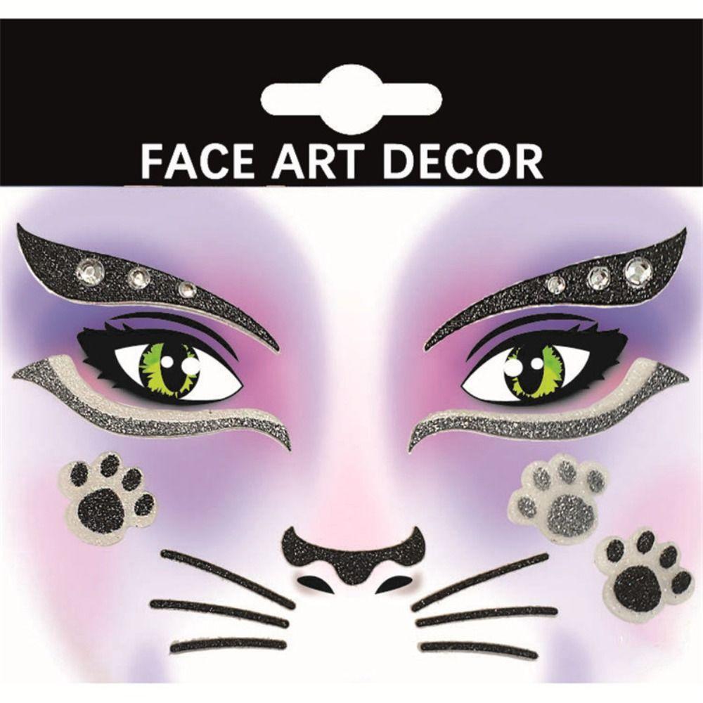 Cartoon Face Stickers Glitter Face Art Decor Glitter Makeup Stickers  Theater Gifts Birthday Party