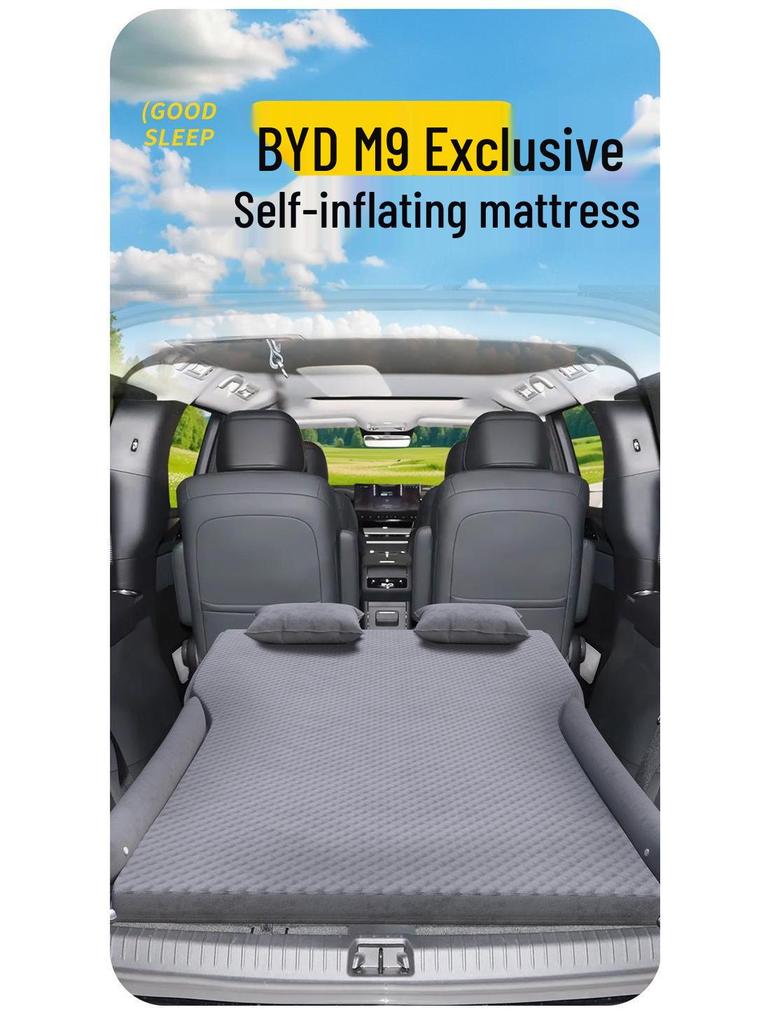 BYD M9 Car Trunk Inflatable Bed: Rear Seat Sleeping Pad and Air Cushion.