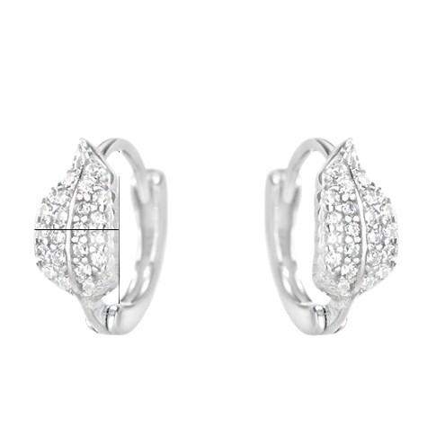 Full Diamond Leaf Earrings Light Luxury Minimalist Chic Earrings For Women Elegant Accessories