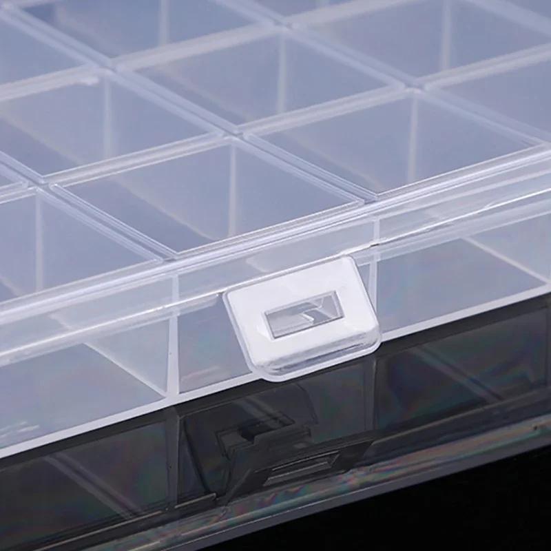 Plastic storage box with 28 compartments and slotted beads, anti string grid jewelry classification accessories booklet, jewelry