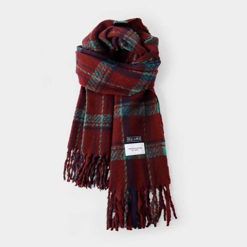 Christmas Scarf Collection Red Scarf Female Autumn and Winter White Student Warm New Scarf Couple Gift