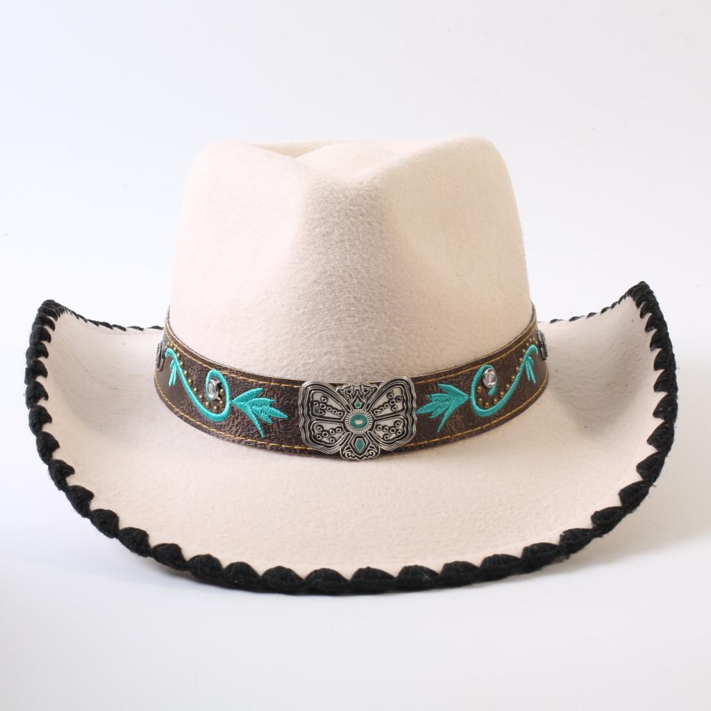 Popular European and American Classic Retro Western Cowboy Hats, Men's and Women's Fashion High-end Peach Heart Top Hats