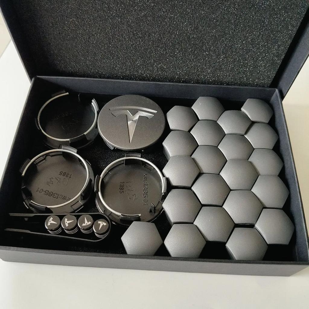 Samolepka na auto Tesla 56/57MM 4KS 29KS pro Tesla Model Y Model 3 S/X Prachotěsný kryt kola Středové krytky kol a krytky ventilků pneumatik