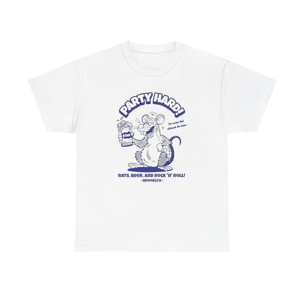 Party Hard Rats And Beers Graphic T-Shirt Comfy Cotton Tee Brand NEW Unisex T-Shirt XXXL
