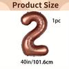 1pc 40inch Brown Aluminum Foil Balloon Number 23 Party & Celebration Decor, Wedding, Christmas, New Year, Valentine'S Day, Birthday Supplies