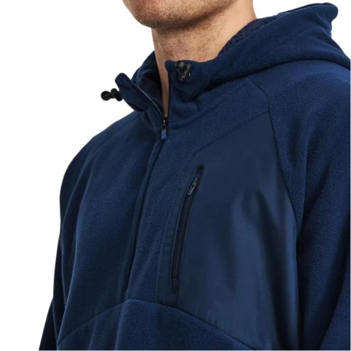 Under Armour Solid Color Hooded Fleece Pullover Sweatshirt Men Sweatshirt Navy 1378981-408