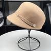 French celebrity style autumn and winter imported Australian wool woolen pearl duck tongue beret women's wool equestrian hat newsboy hat
