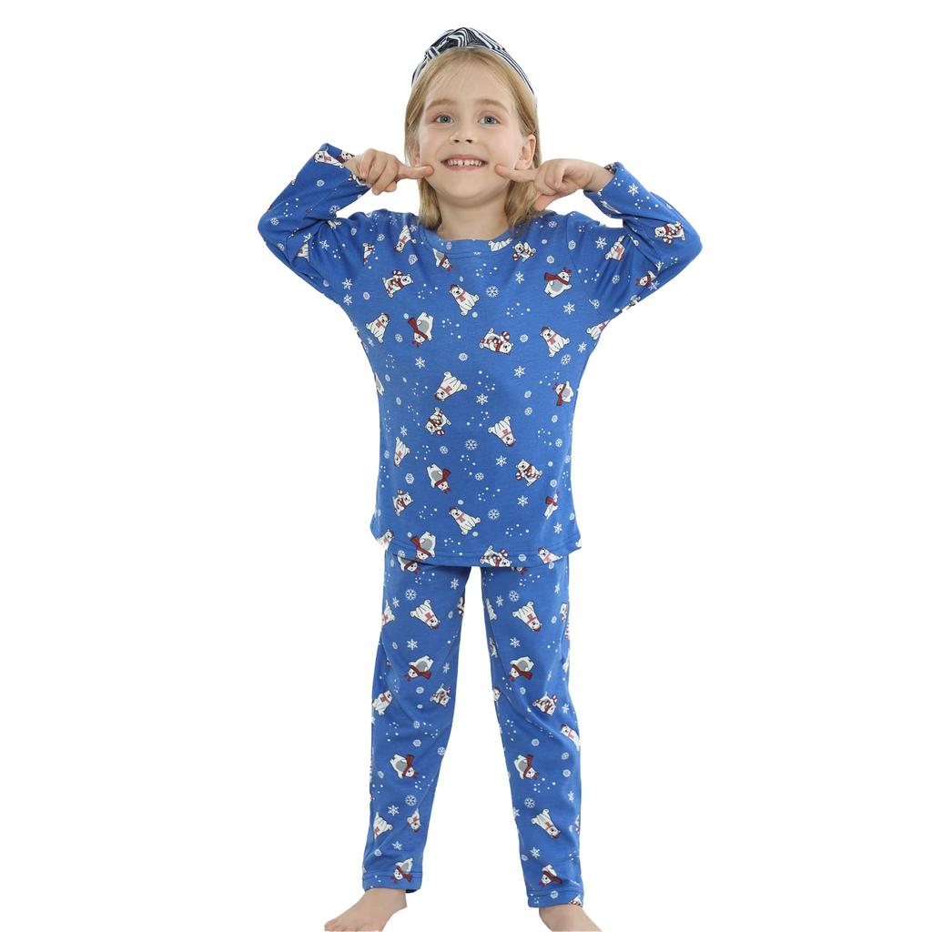 The Snowman Childrens/Kids Polar Bear Long-Sleeved Christmas Long Pyjama Set