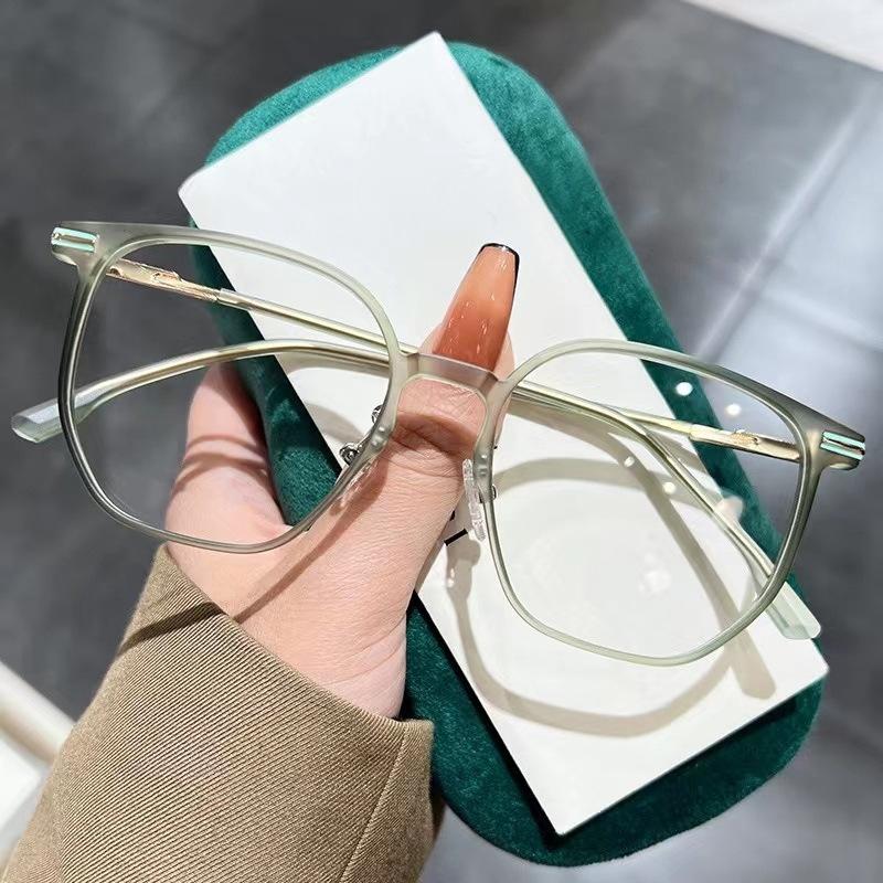 Large Frame Anti-Blue Light Glasses Frame, Women'S Plain Flat Glasses, Myopia Glasses, Trendy Glasses Frames With Degrees