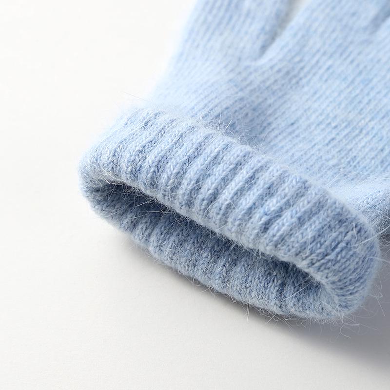 Women's Winter Warm Plush Knitted Fingerless Touchscreen Gloves in Candy Colors