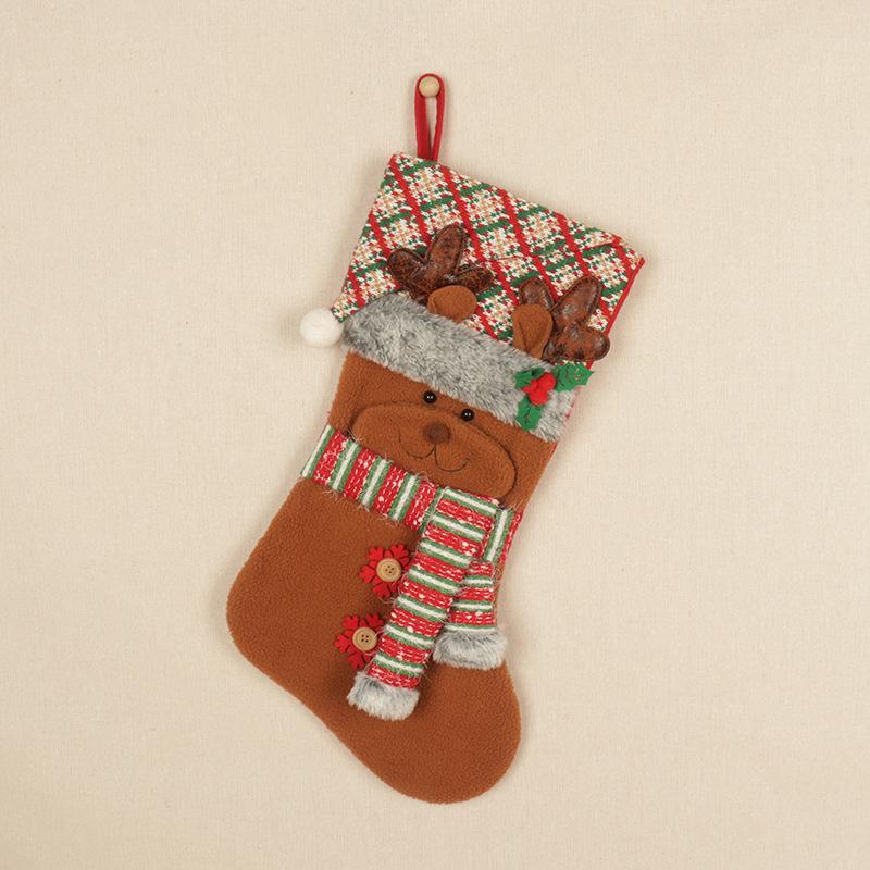 Christmas 2025 Hanging Fireplace Showcase Gift Bags Cute Santa Claus Snowman Atmosphere Decorative Festival Decorations