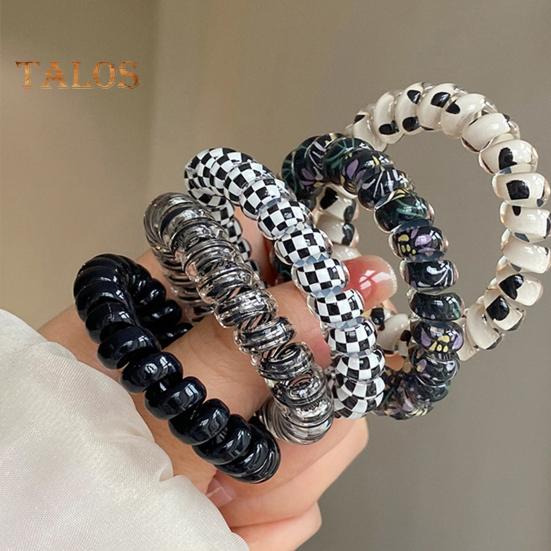 5Pcs Small Spiral Hair Coils High Elastic Ponytail Holder Women Adjustable Phone Cord Hair Ties Versatile Scrunchie Hair Accessories