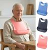 Babetes Adulto Fáceis de Usar Silicone Bib, com Design de Coletor de Comida Aprofundado, Reutilizável Ajustável de 6 Níveis para Idosos Fivela no Pescoço Impermeável Lavável Macio