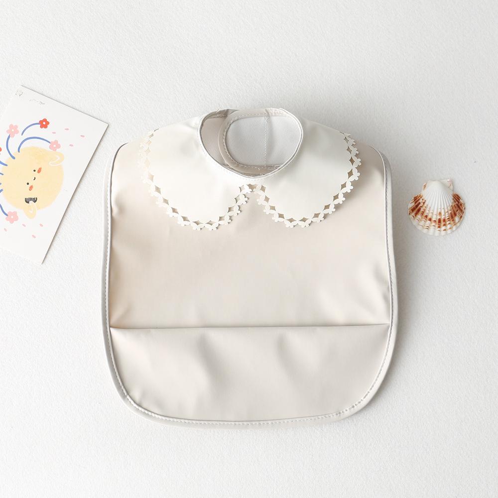 Sleeveless Waterproof Baby Bib with Lace - Reversible Anti-Dirt Feeding Smock