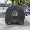 Unisex Blue Eye Vortex Washed Baseball Cap Casual Duckbill Hat For Beach Fishing Camping Travel