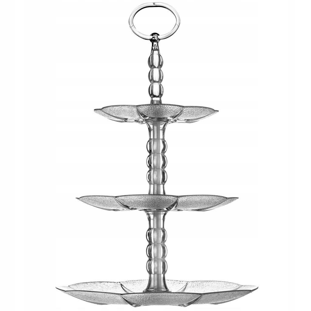 KADAX Patera Na Ciasto Szklana Owoce 3 Piętrowa Okrągła Talerz Na Ciasta