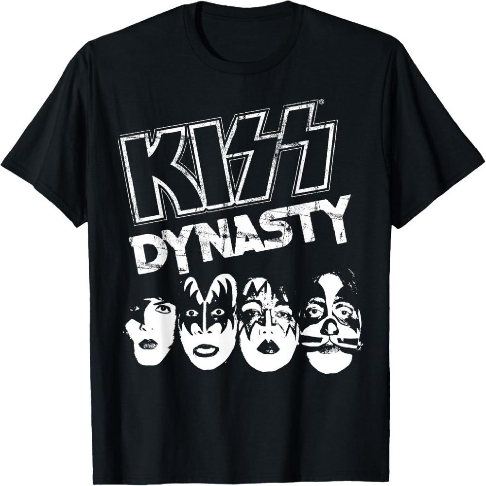 Футболка KISS Dynasty - Мужская черная футболка с круглым вырезом классического кроя с коротким рукавом - Размер S S чёрный