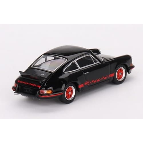 MINI GT 1/64 Scale Porsche 911 Carrera RS 2.7 Black/Red Livery Left-Hand Drive Finished Product