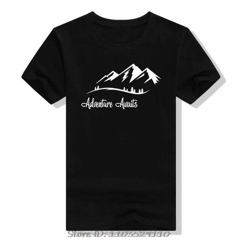 Eat Sleep Travel Repeat Mountains T-shirt Unisex Adventure Hiking Tshirt Summer Outdoor Casual Graphic Tees Tops T Shirt Tops