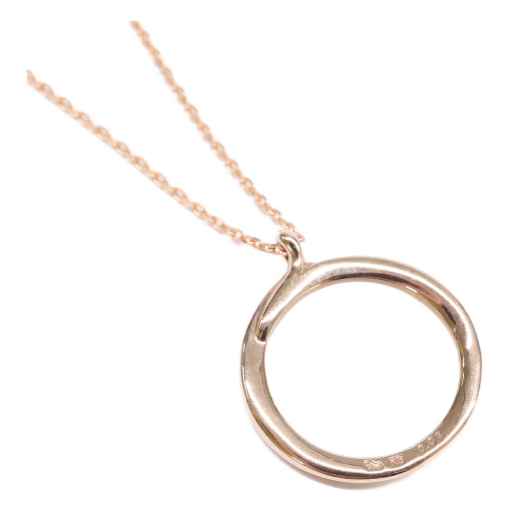 STAR JEWELRY 18K 0.03ct Diamond Mother of Pearl Necklace & Earring Set Necklace Pink goldUsed