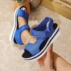 2025 Summer New Arrival Plus Size Chunky Sole Mule-Style Velcro Beach Sandals for Women - Casual Comfortable Women's