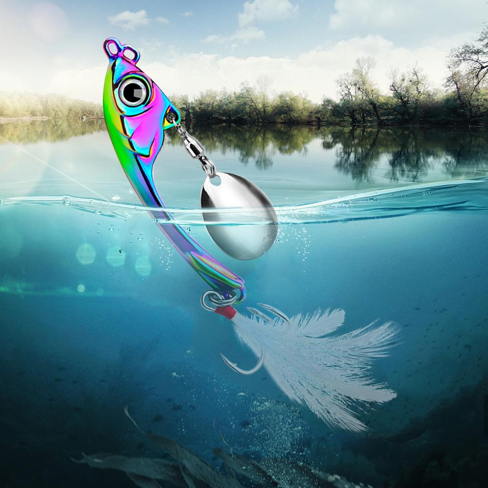 Spinner Bait 9g 13g 17g Trolling Rotating Spoon Wobbler with Sequin Artificial Bait for Bass Freshwater and Saltwater