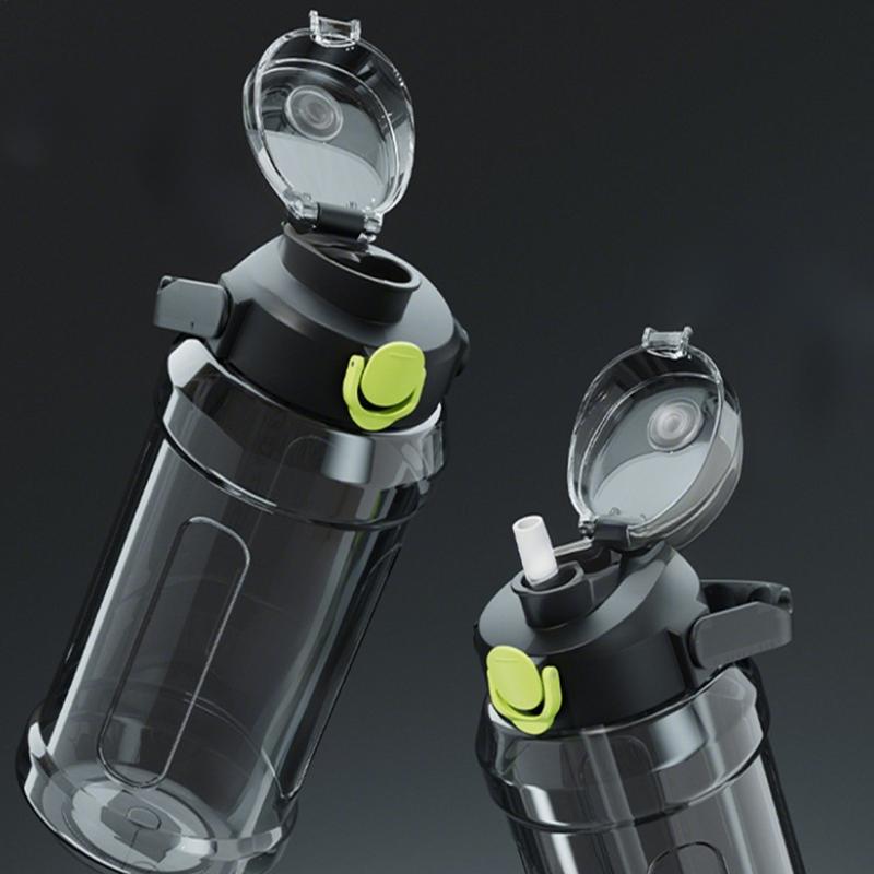 Sports Water Bottle Drinking Tumbler For Hiking Leakproof Sealed Transparent Double Drinking Spout Water Bottle For School