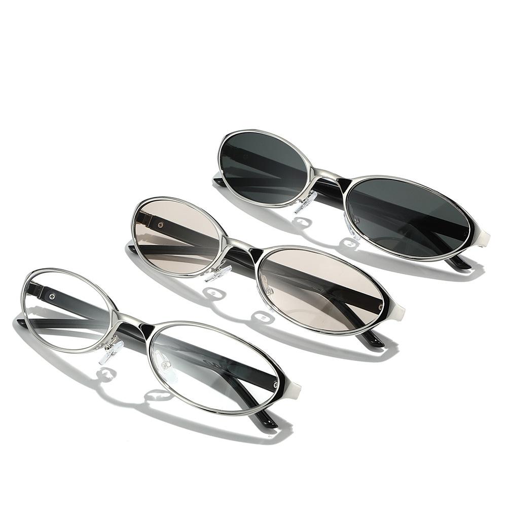 Oval Small Frame Sunglasses Women's Men's Y2K Retro Sunshade UV Sun Glasses Luxury Brand Designer Popular Metal Eyeglasses