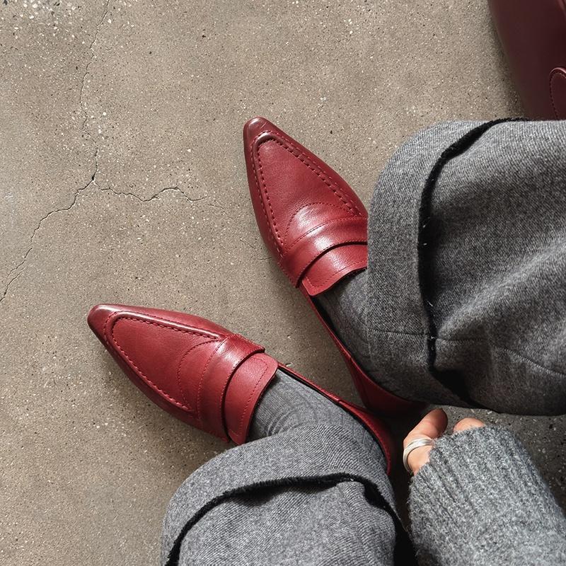 Fashion 2025 Autumn Low Heels Women Pumps Pointed Toe Concise Office Lady Working Shoes Woman Genuine Leather Pumps Basic Women Shoes