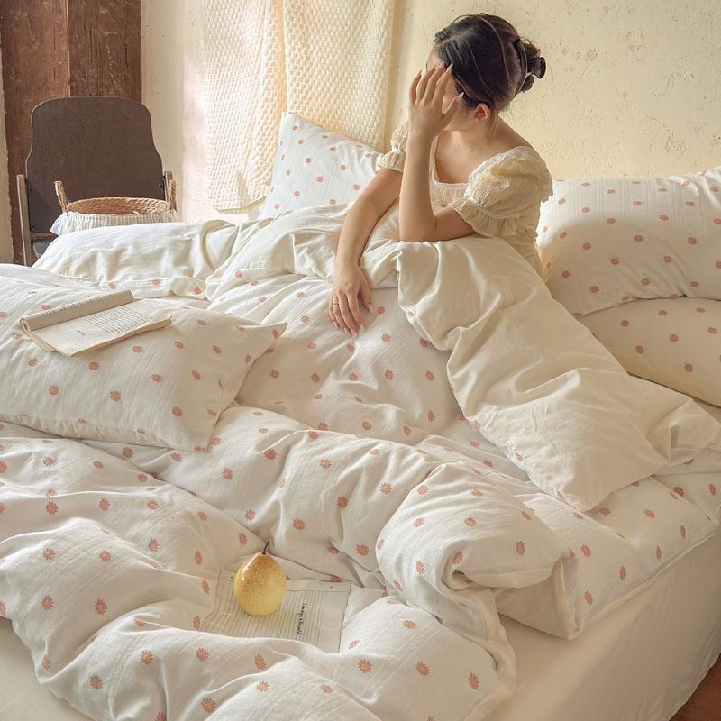 60S Cotton Floral Duvet Cover Set Cute Bedding Home
