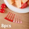 8Pcs Heart Shape Disposable Plastic Fruit Forks Funny Lightweight Cake Dessert Picks Party Supplies Household Plastic Food Fork