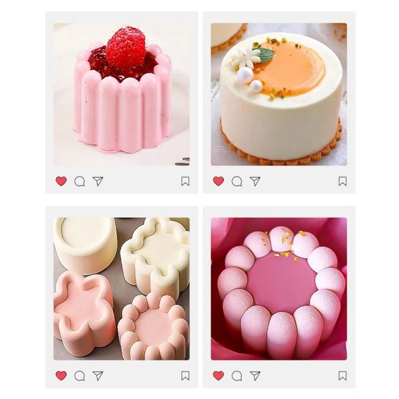 Silikonowa Forma do Musu Puddingowej Serce/Gwiazda/Okrągła/Kwadratowa Kwiatowa DIY Deser Czekoladowa Forma Narzędzia do Dekoracji Ciast Naczynia do Pieczenia