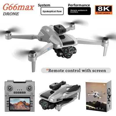 Eredeti G66 Új GPS Összecsukható Drón 4,5" Képernyő 8K Mozifilm Kamera Optikai Áramlás Pozicionálás 5G WIFI 360° Intelligens akadálykerülés Kefe nélküli Repülőgép