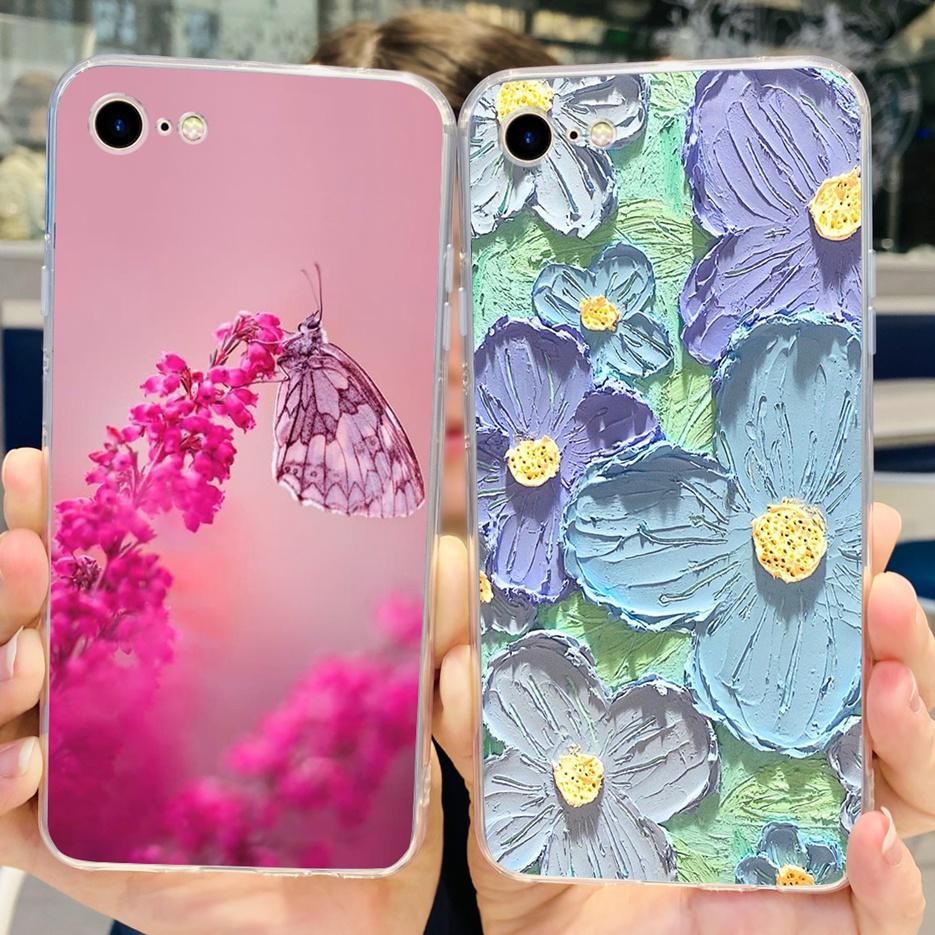 For Apple iPhone SE 2020 Case Stylish Painted Cover Soft Silicone Phone Case For iPHone SE 2022 iPhoneSE 2020 Back Covers Bumper