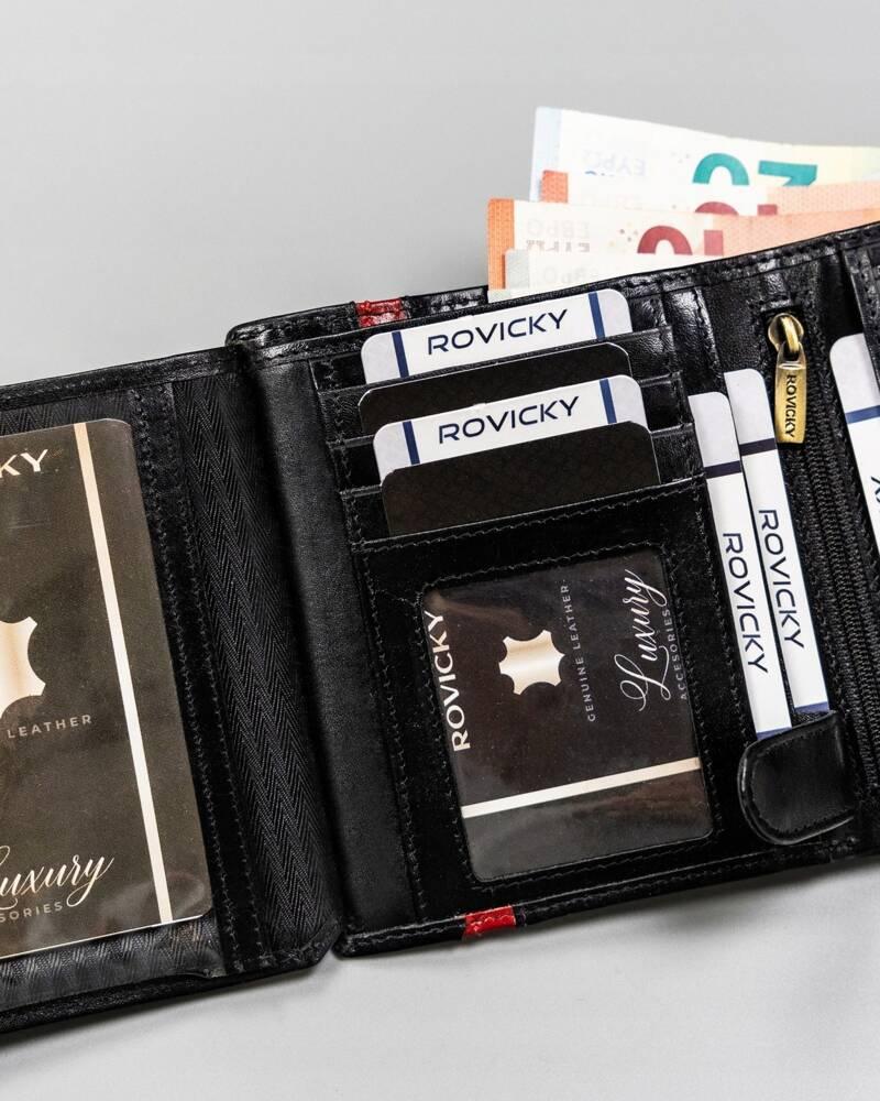 Men's Vertical Wallet Made of Genuine Leather - Rovicky