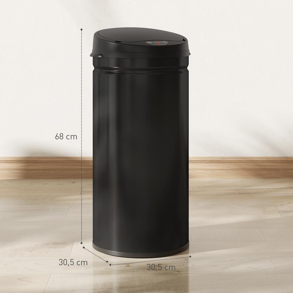 42 Liter Sensor Trash Can with Soft-Close Function, Touchless Stainless Steel Waste Bin for Hygienic Kitchens