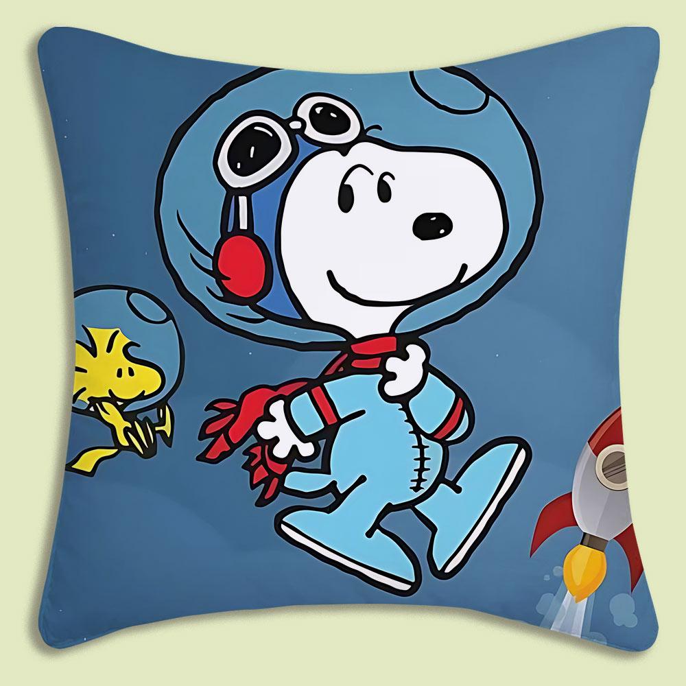 Cartoon Cute S-Snoopy Pillow Covers Cartoon Sofa Decorative Home Double-Sided Printing Short Plush Cute Cushion Cover