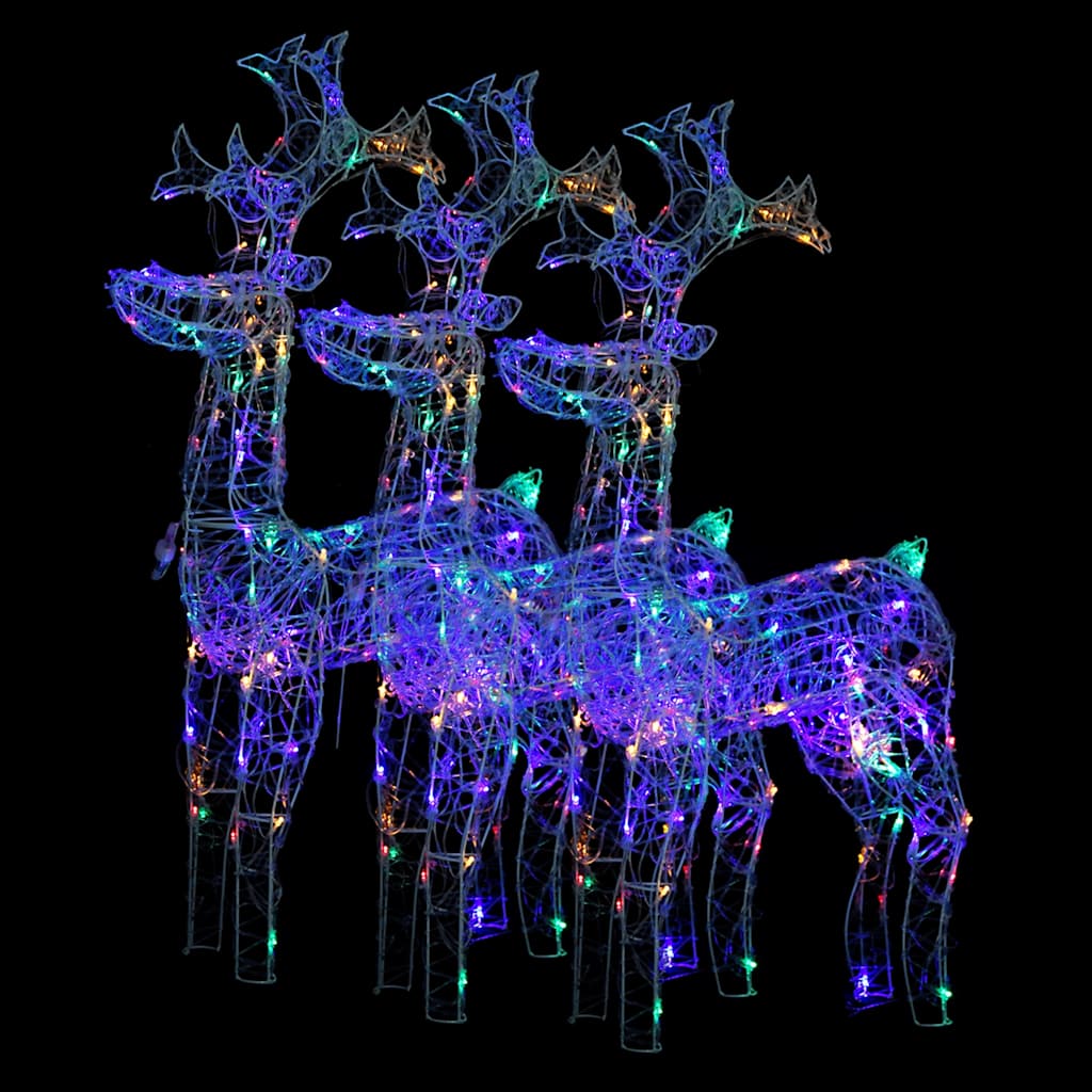 Reindeer Christmas Decoration 3 Pcs. 60x16x100 Cm Acrylic
