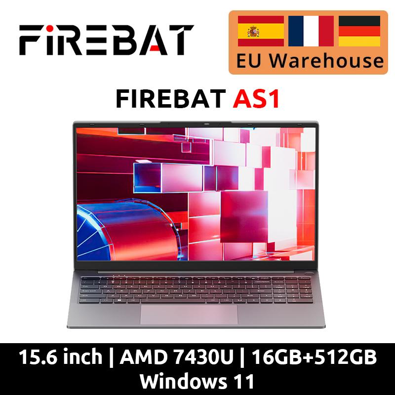 2026 New Firebat AS1 AMD R5 7430U Laptop 6 Cores 15.6 inch 16GB DDR4 RAM 512GB SSD UP to 4.3 Ghz Notebook