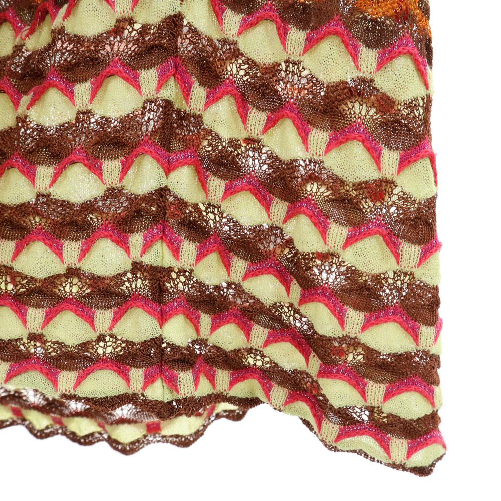 Missoni Made In Italy Border Pattern No Sleeve Knit One Piece 42 Women Used