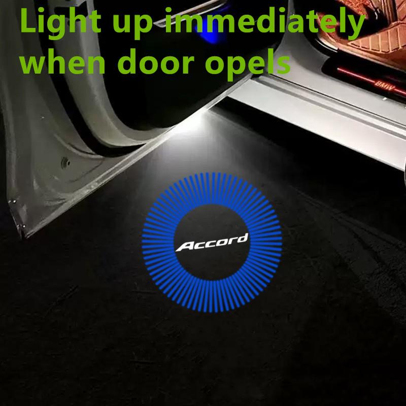 2PCS Car Door Welcome Light HD Wireless Projector Lamps Accessories For Honda Accord 10th 9th 2019 2020 2021 2022 2023 2024 ahw256