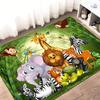 Youngsters' Jungle Safari Play Mat - Fun Cartoon Animal Rug with Non-Slip Backing, Vibrant Zebra, Lion & Elephant Design for Living Room, Be