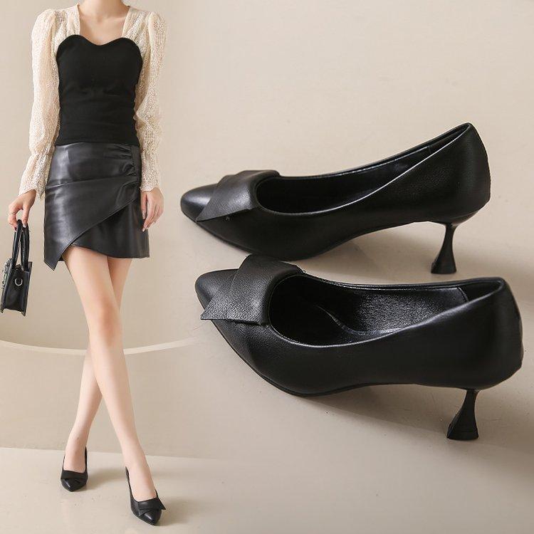 High Heels Women's Spring and Autumn Pointed Toe Pumps Stiletto Heels Black Professional Work Women's Shoes