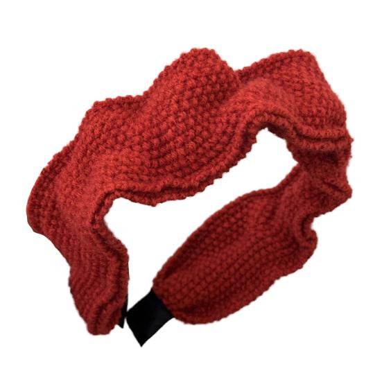 Hair Hoop Non-Pressing Design Soft Knit Headband Wide Pleated High Hair Accessory Crown Autumn Winter