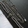 Stars Pendant Multi-Layer Pearls Necklace Multilayer Stacked Cross Sweater Chain  Daily Wear