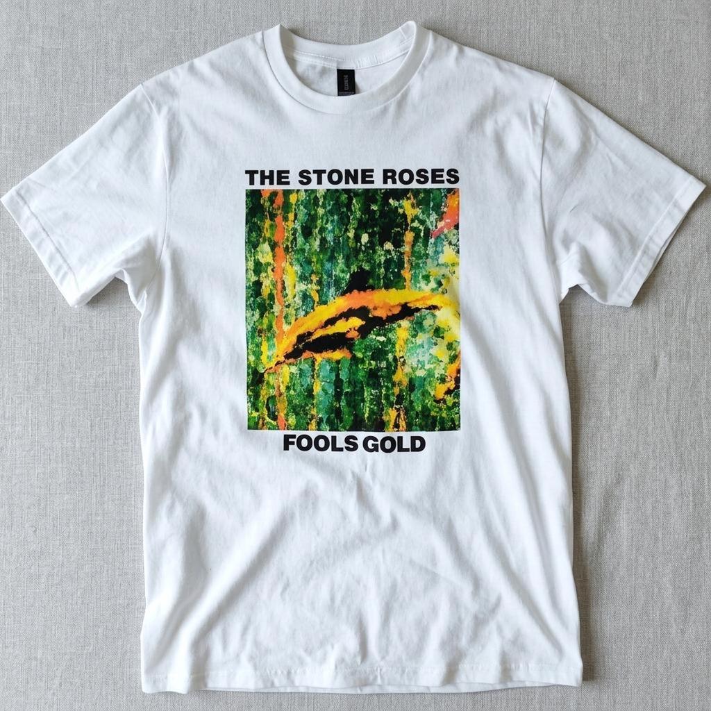 STONE ROSES 'Fools Gold' T Shirt, 90s Indie Rock Tee Madchester Baggy Band Shirt Vintage Style Graphic Unisex